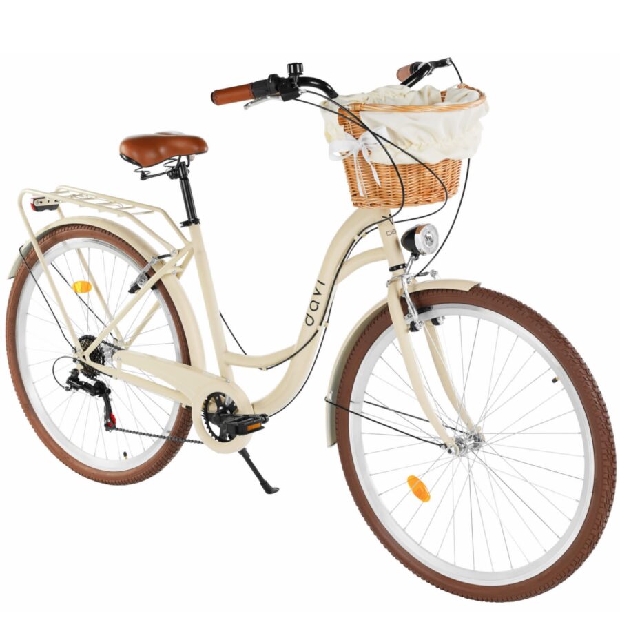 bicicleta dama davi emma 7 viteze, 28", 160 185 cm, maro cafeniu