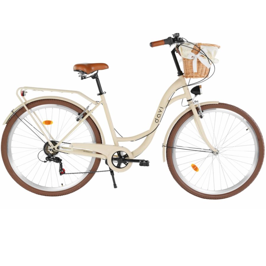 bicicleta dama davi emma 7 viteze, 28", 160 185 cm, maro cafeniu