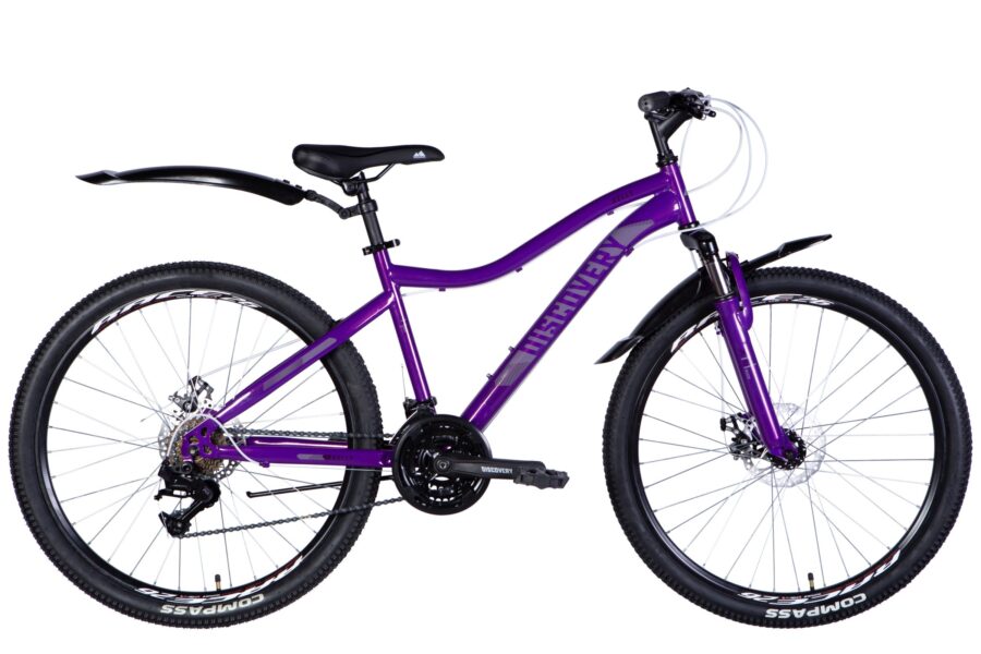 Bicicletă montană violetă cu roți mari