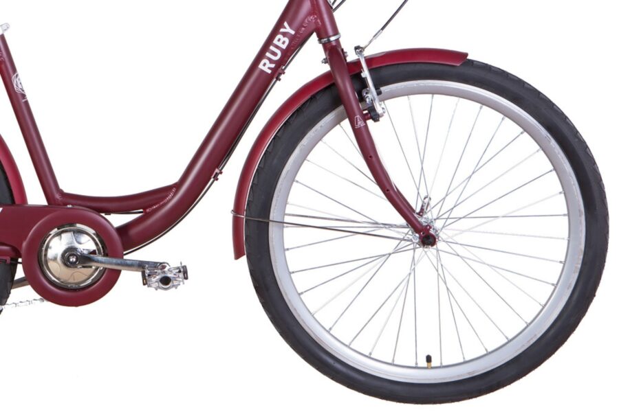 Bicicletă Ruby cu roată mare, design elegant.