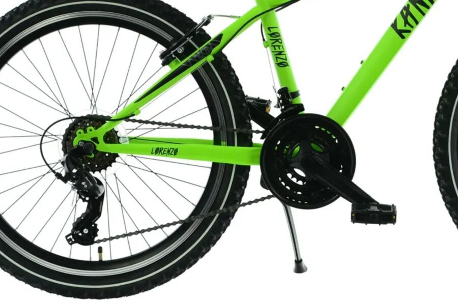 bicicletă verde, model Lorenzo, vedere laterală