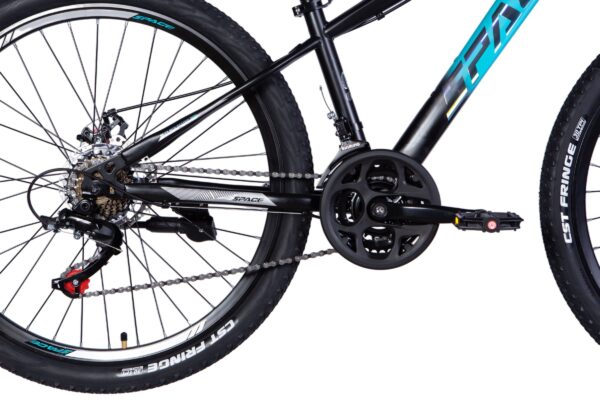 Cadru și roată bicicletă mountain bike alb-negru