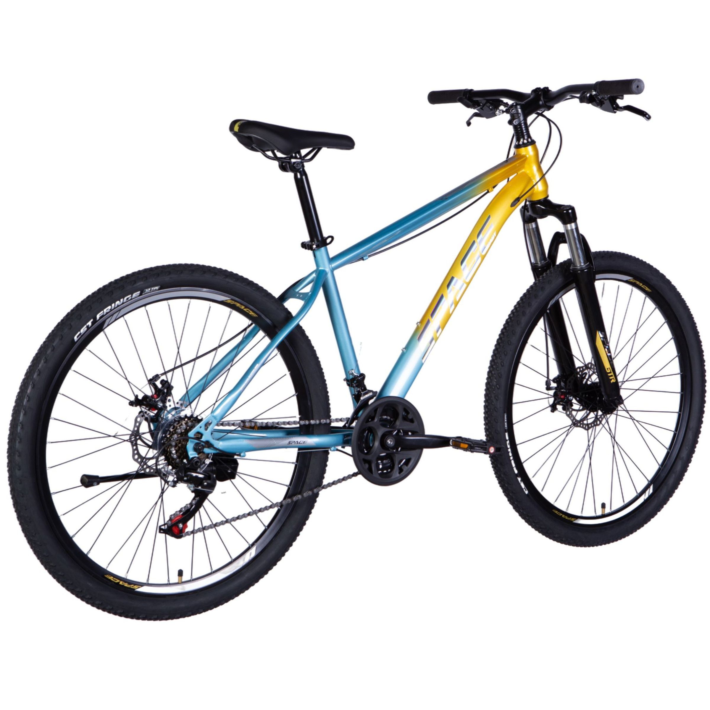 bicicleta mtb mars 27.5", 160 190 cm, 21 viteze, albastru/galben