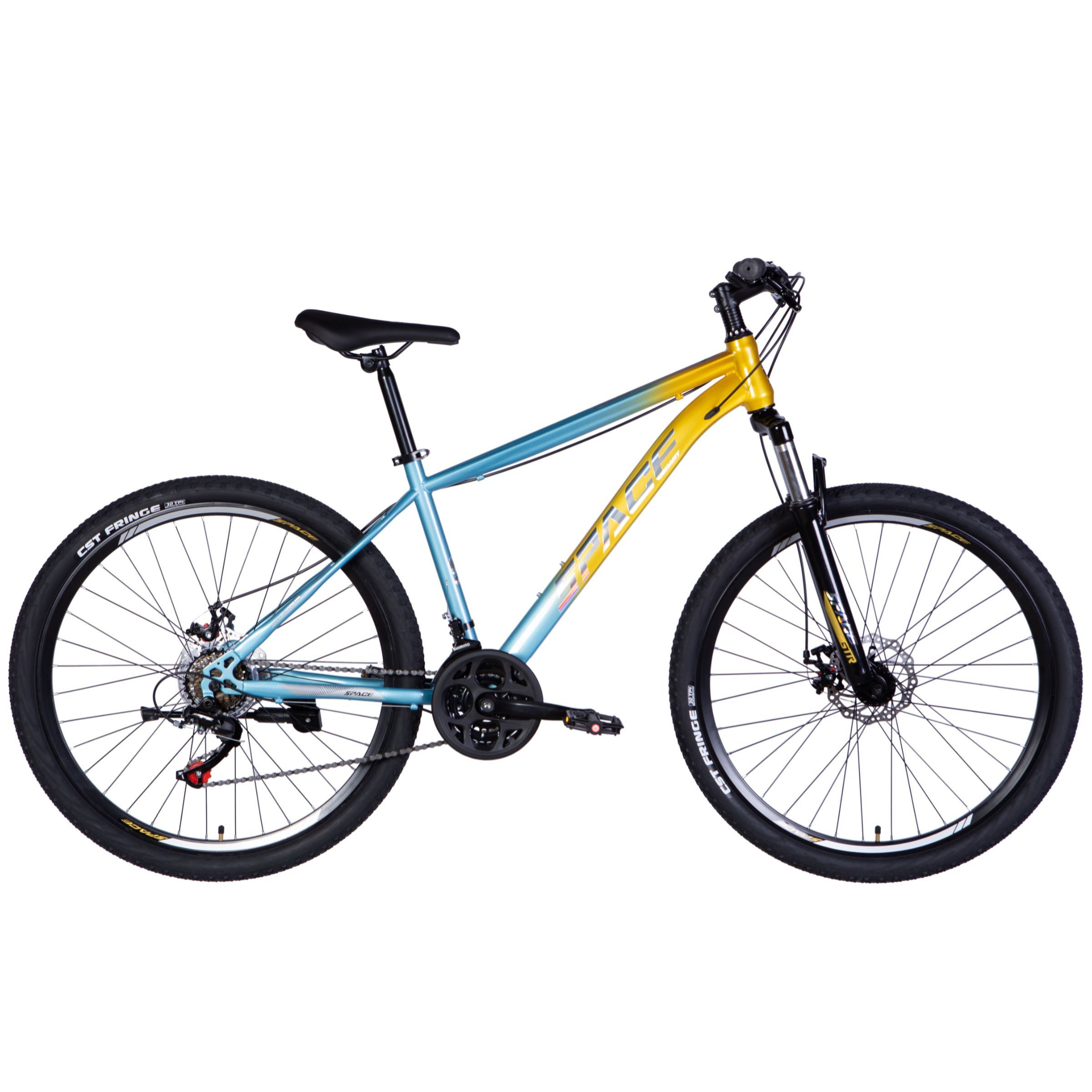 bicicleta mtb mars 27.5", 160 190 cm, 21 viteze, albastru/galben