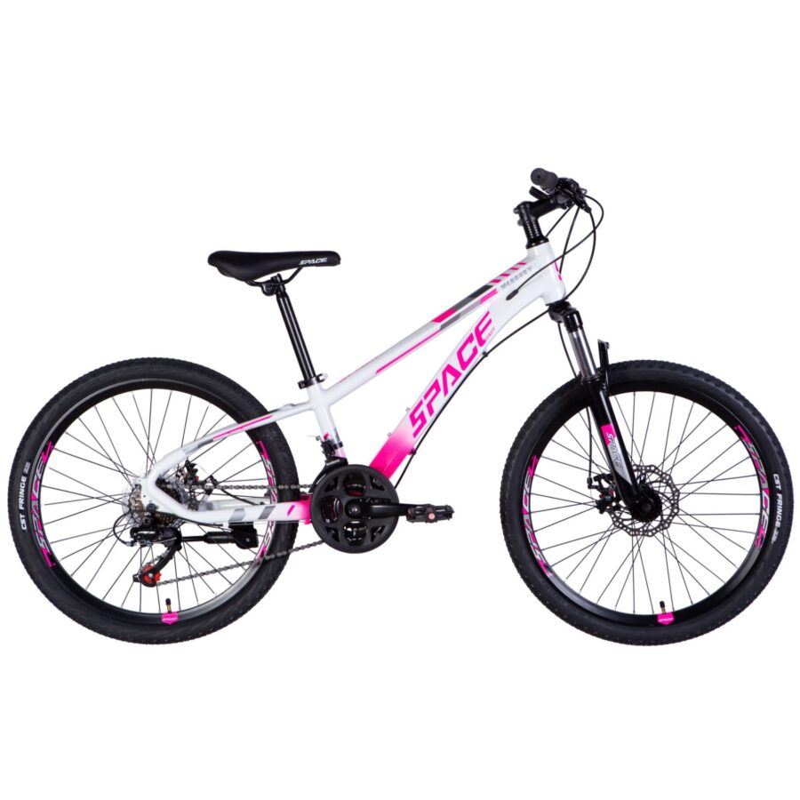 bicicleta copii mercury aluminiu, 24", 130 160 cm, 21 viteze, alb/roz