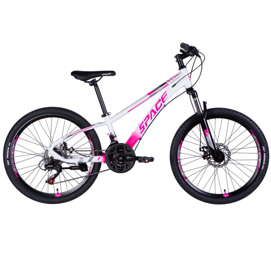 bicicleta copii mercury aluminiu, 24", 130 160 cm, 21 viteze, alb/roz