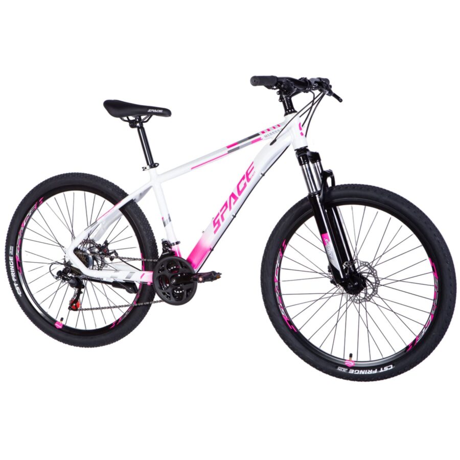 bicicleta mtb mercury aluminiu, 27.5", 160 185 cm, 21 viteze, alb/roz