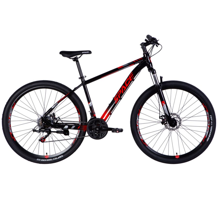 bicicleta mercury aluminiu, 29", 170 195 cm, 21 viteze, negru/roşu