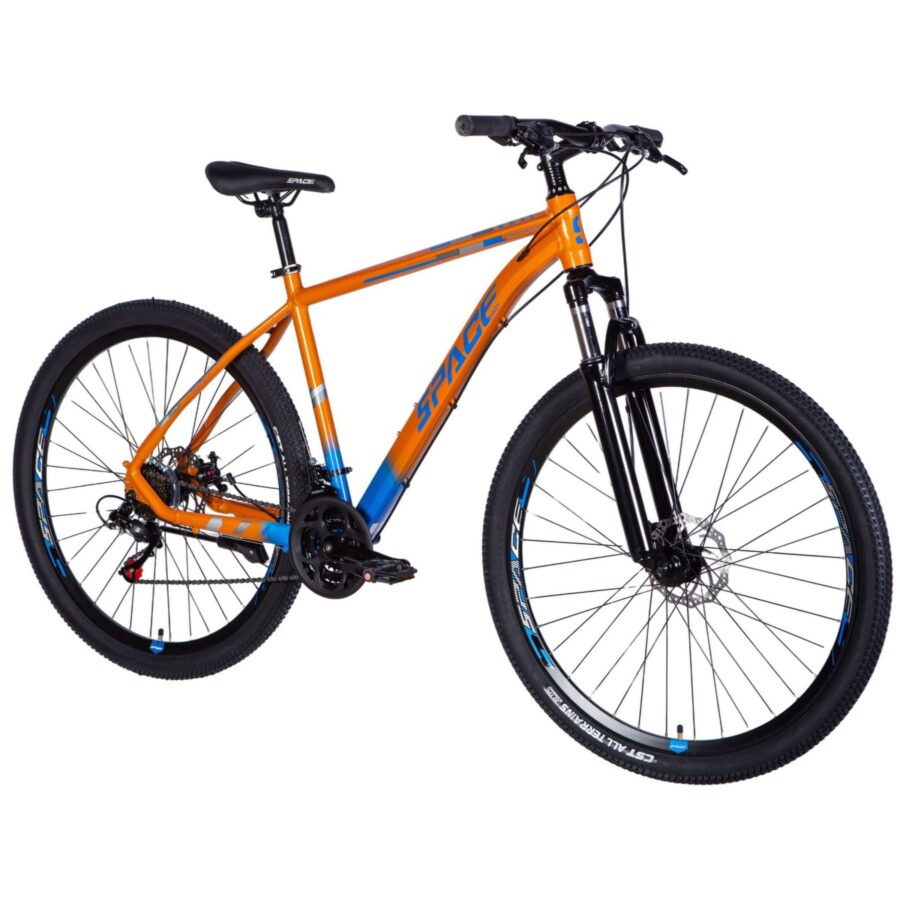 bicicleta mtb mercury aluminiu, 29", 180 210 cm, 21 viteze, portocale/albastru