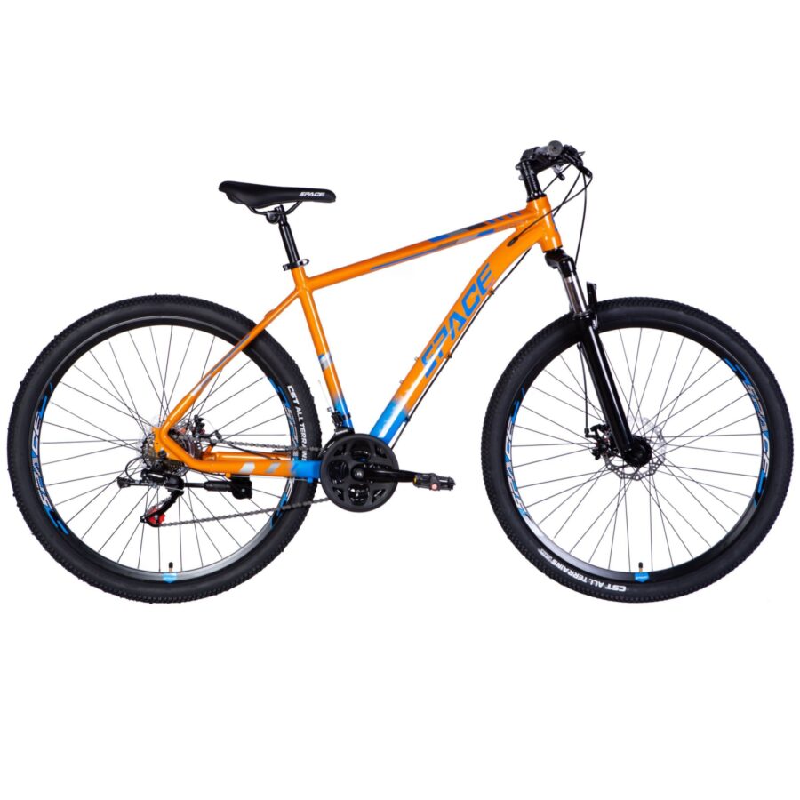 bicicleta mtb mercury aluminiu, 29", 180 210 cm, 21 viteze, portocale/albastru