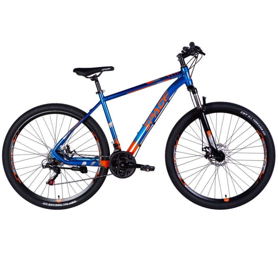 bicicleta mtb mercury aluminiu, 29", 180 210 cm, 21 viteze, albastru/portocale