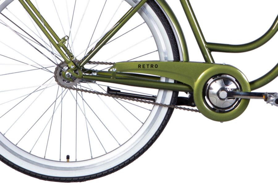 Bicicletă retro cu detalii verzi