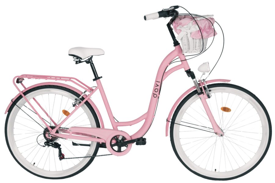 bicicleta dama davi maria aluminiu, 28", 160 185 cm, 7 viteze, roz