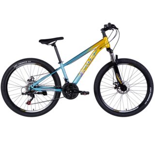 Bicicleta MTB Mars 26", 145-170 cm, 21 viteze, Albastru/Galben
