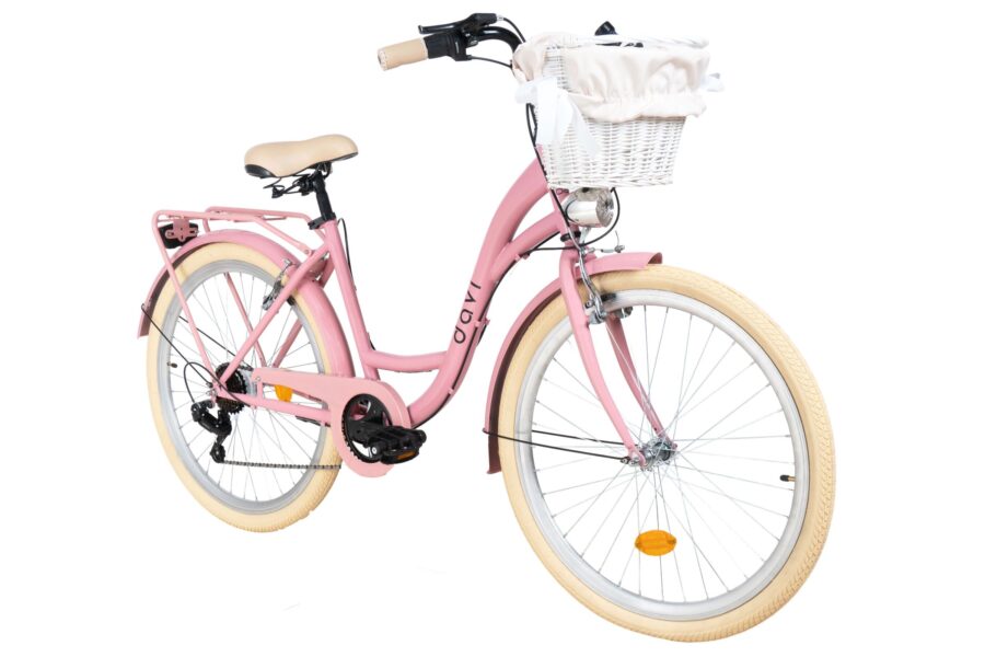 bicicleta oras davi emma 7 viteze, 26", 155 180 cm, roz/crem