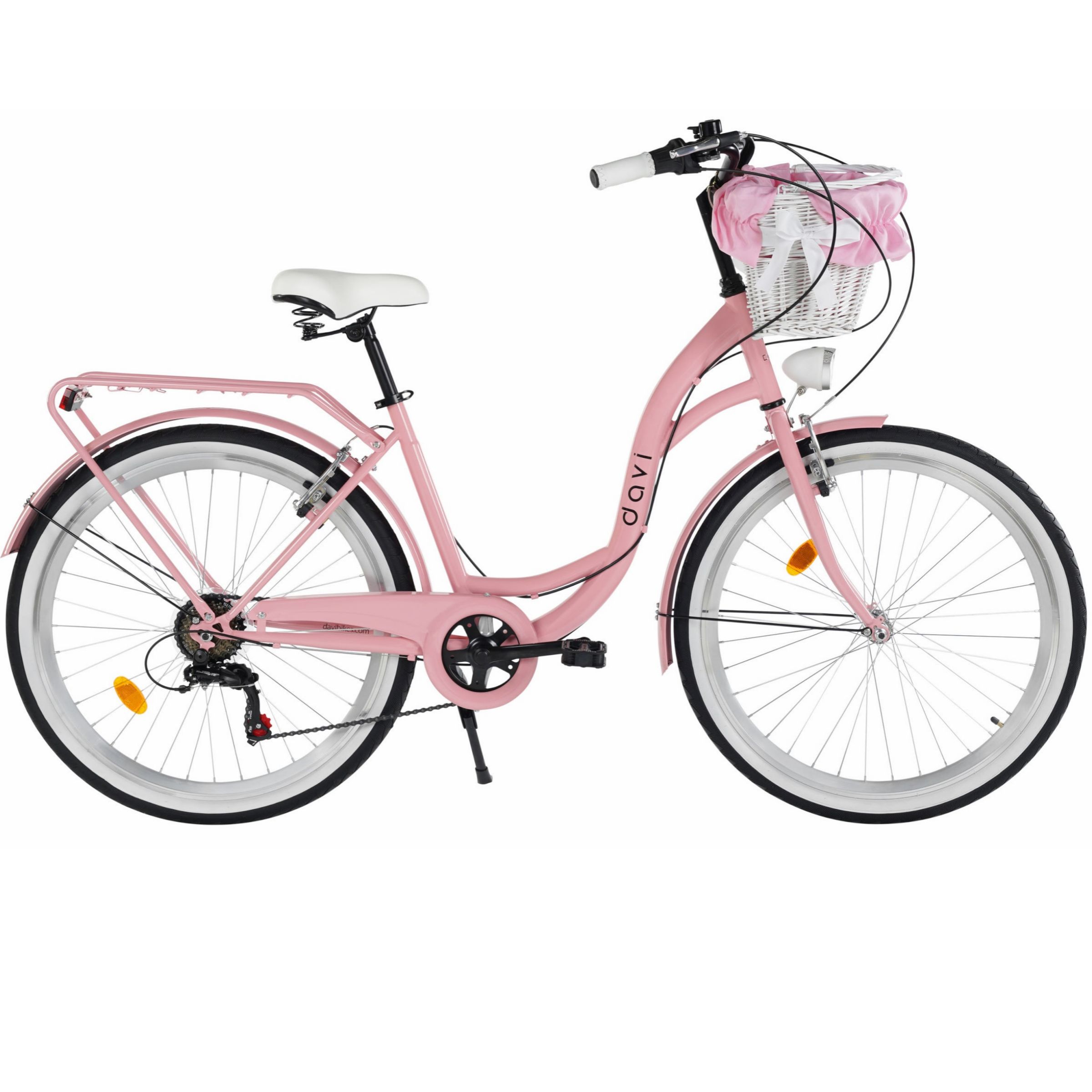 Bicicleta oras Davi Emma 7 viteze, 26", 155-180 cm, Roz/Negru