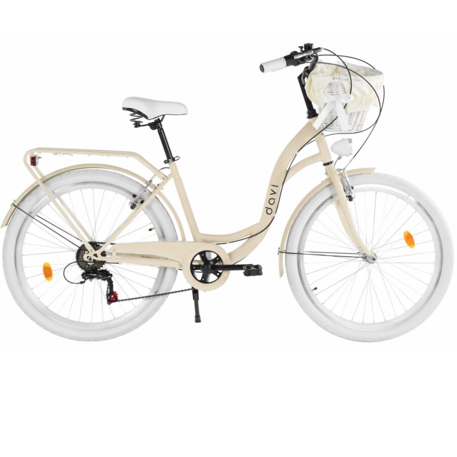 bicicleta oras davi emma 7 viteze, 26", 155 180 cm, maro cafeniu/alb