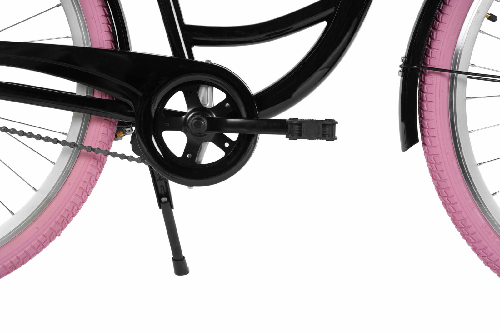 bicicleta dama davi lila 1 viteza, 28", 160 185 cm, negru/roz