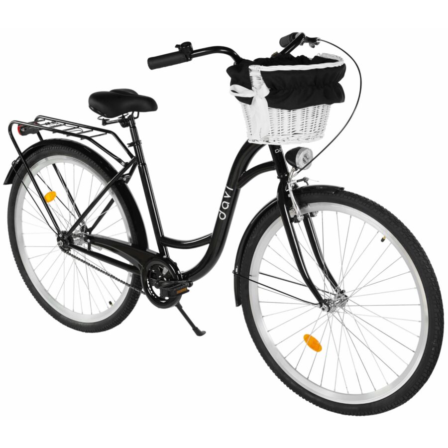 bicicleta dama davi lila 1 viteza, 28", 160 185 cm, negru