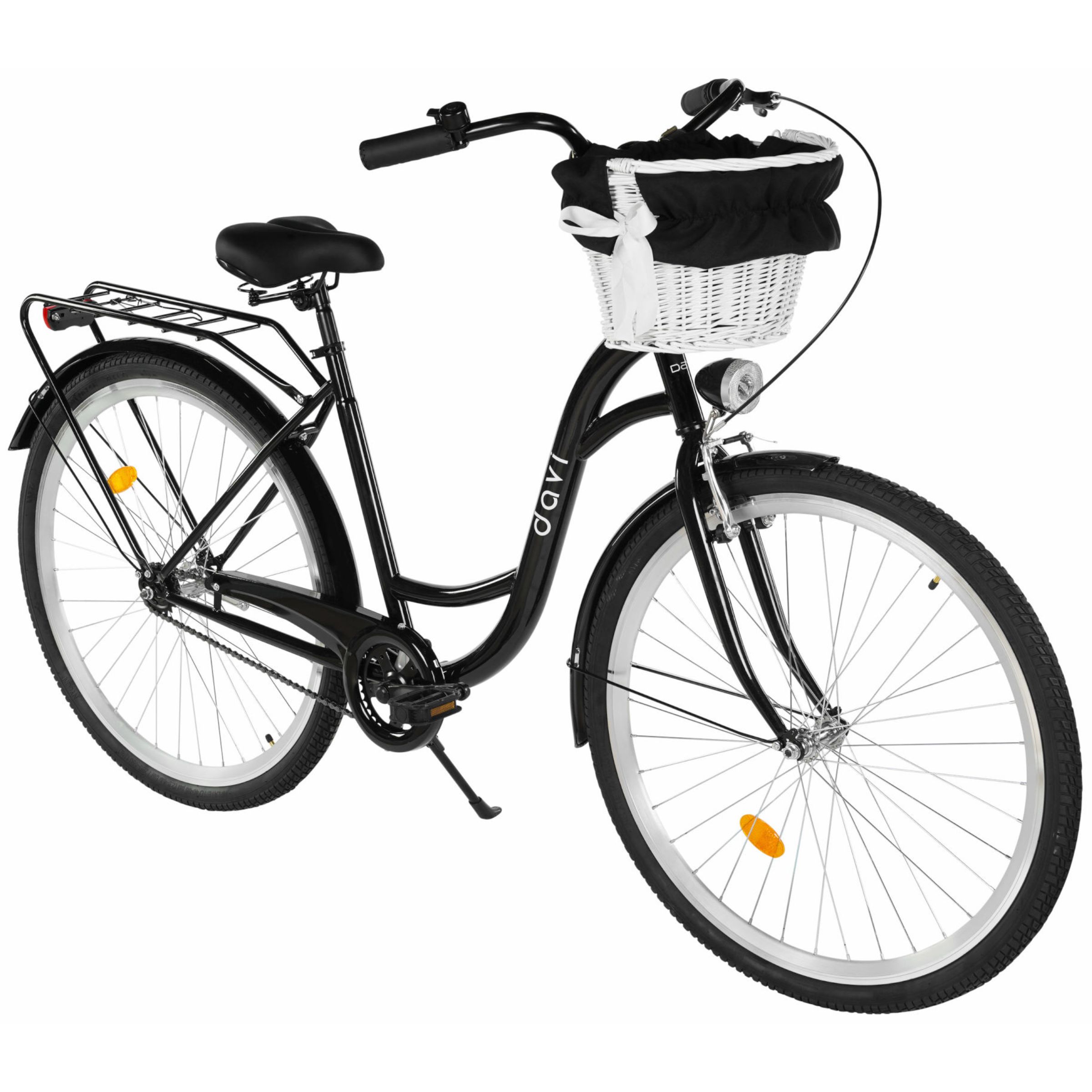 bicicleta dama davi lila 1 viteza, 28", 160 185 cm, negru