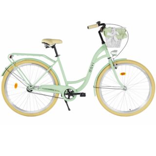 Bicicleta dama Davi Lila 1 viteza, 28", 160-185 cm, Verde/Crem