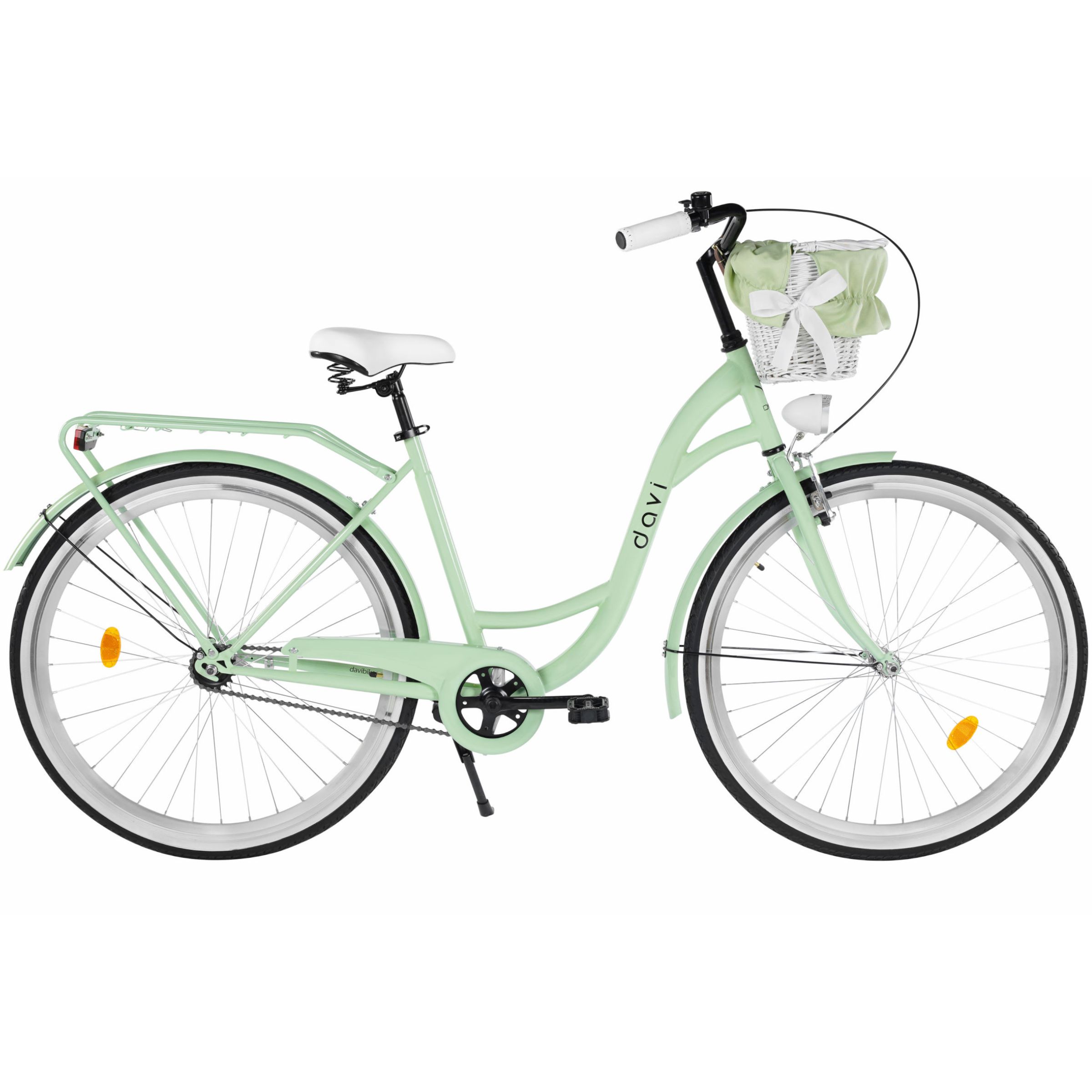 bicicleta dama davi lila 1 viteza, 28", 160 185 cm, verde/negru