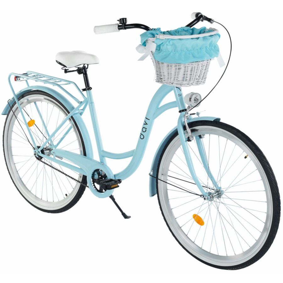 bicicleta dama davi lila 1 viteza, 28", 160 185 cm, albastru/negru