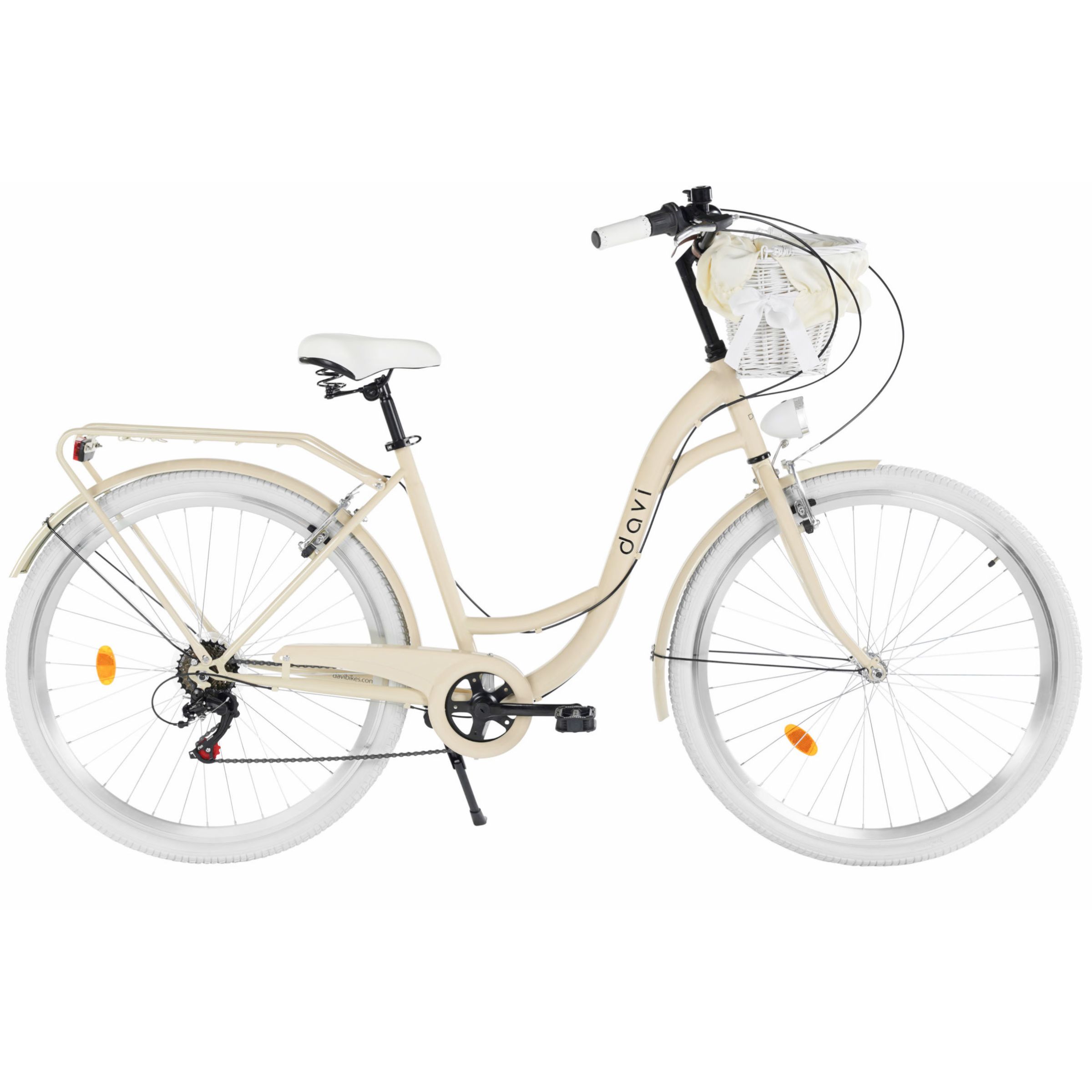 bicicleta dama davi emma 7 viteze, 28", 160 185 cm, maro cafeniu/alb