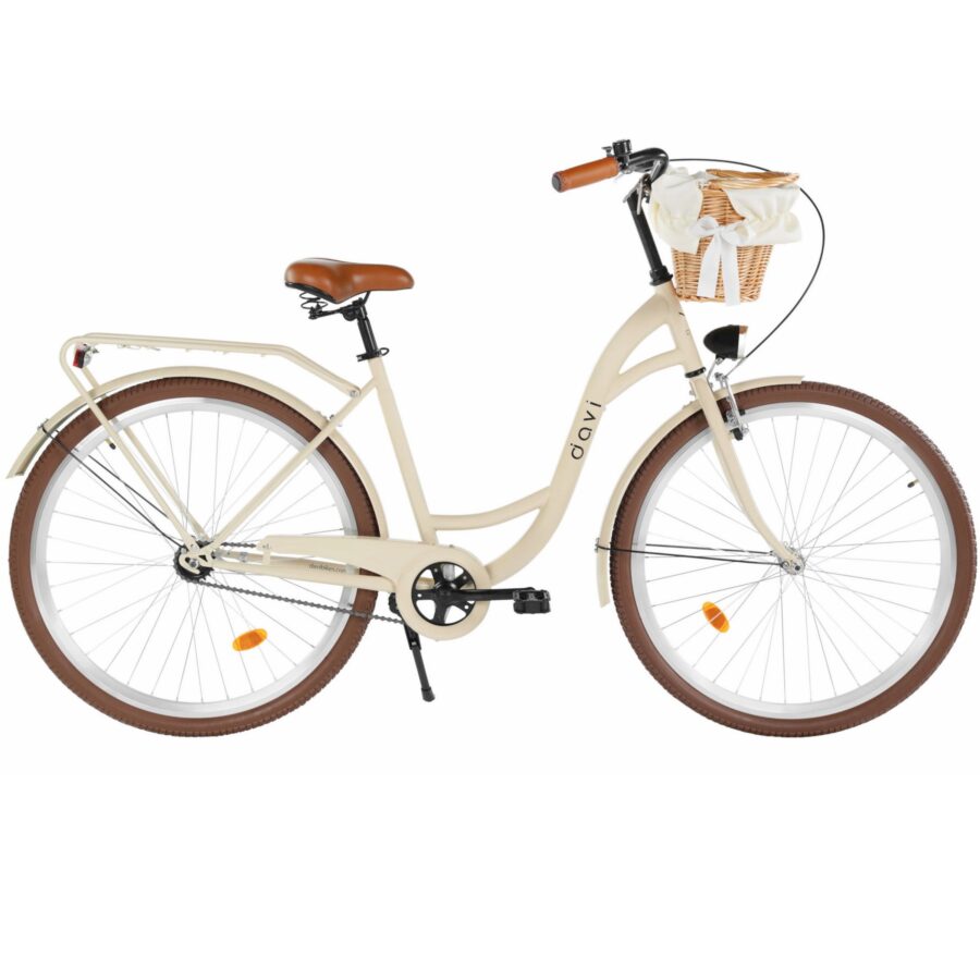 bicicleta dama davi lila 1 viteza, 28", 160 185 cm, maro cafeniu