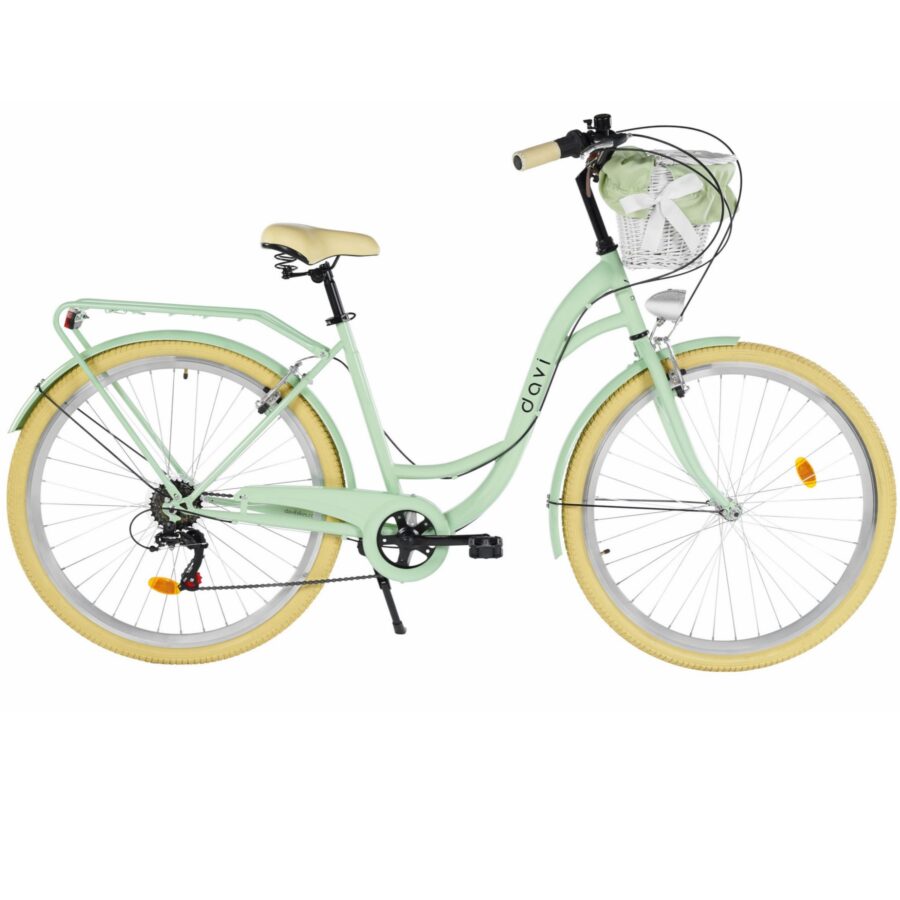 bicicleta dama davi emma 7 viteze, 28", 160 185 cm, verde/crem