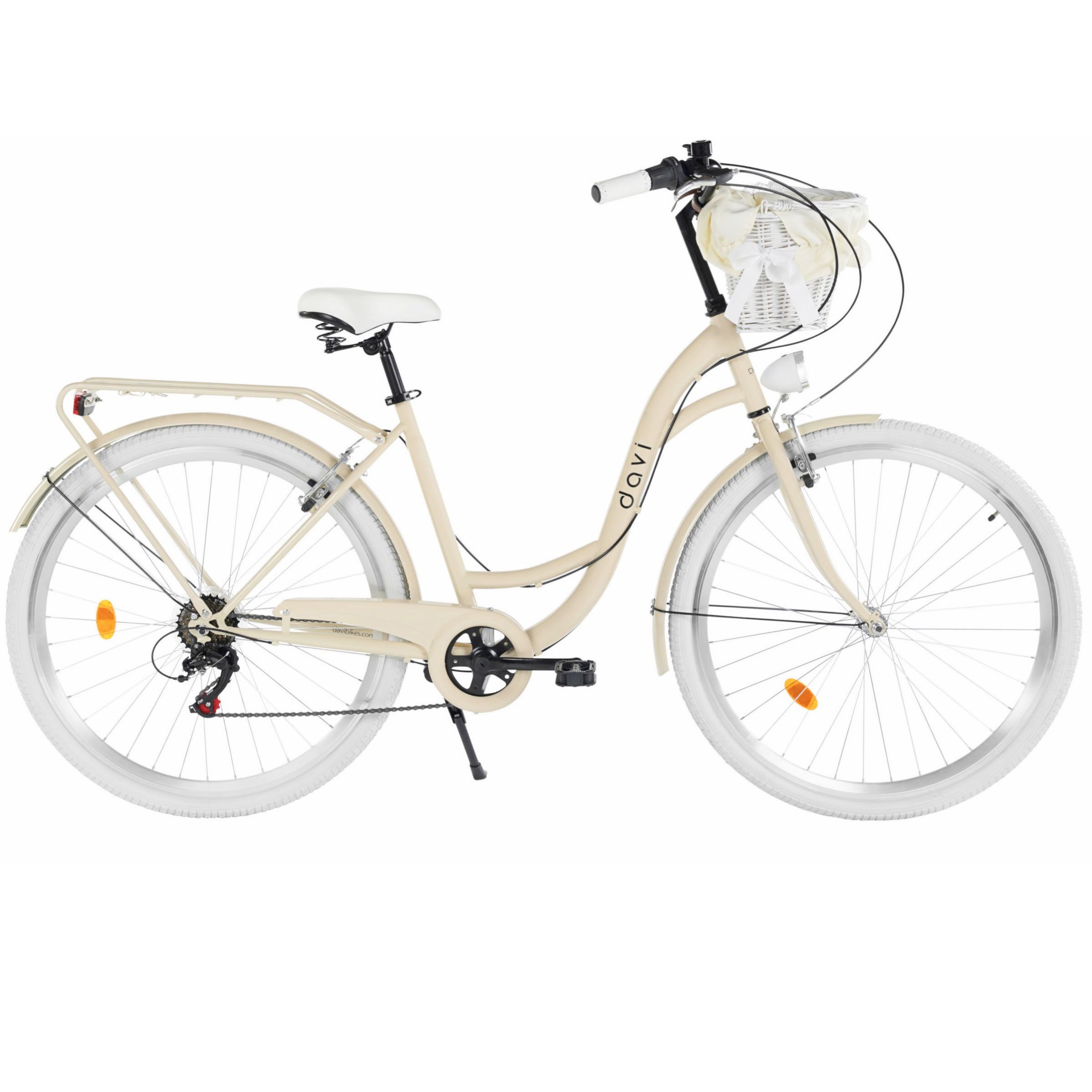 Bicicleta dama Davi Emma 7 viteze, 28", 160-185 cm, Maro Cafeniu/Alb