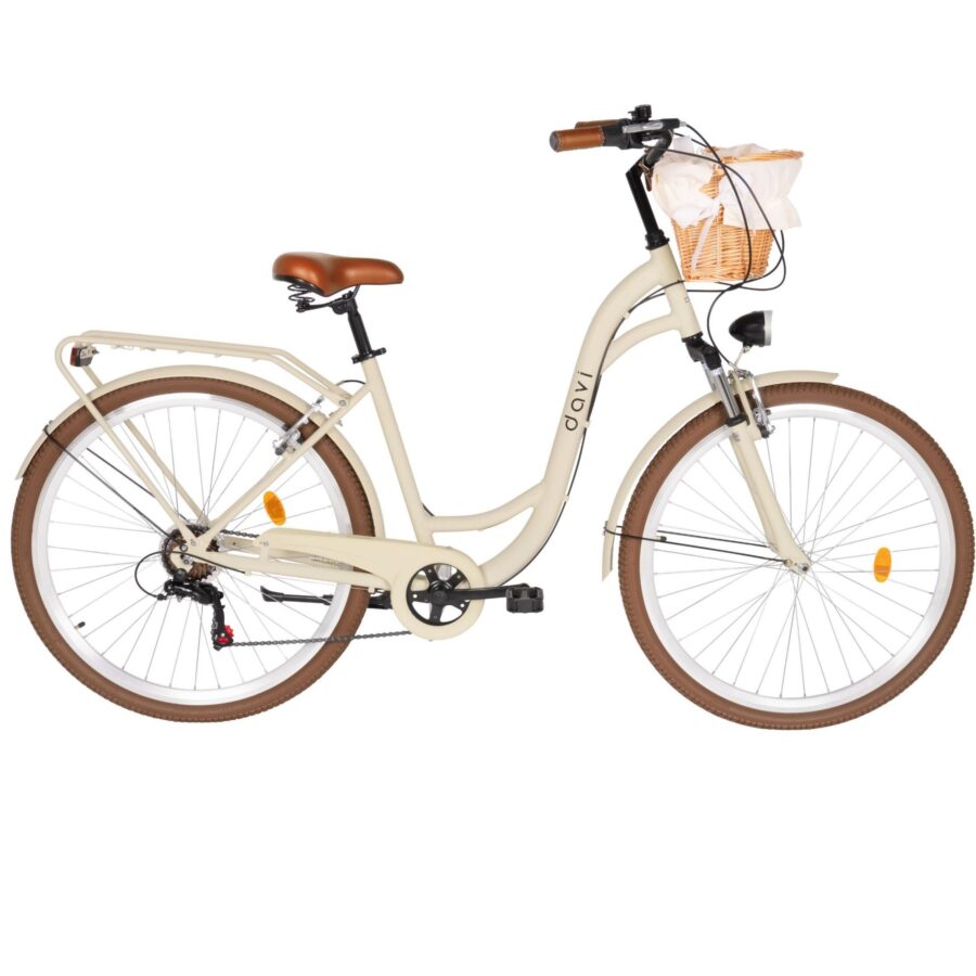 bicicleta dama davi maria aluminiu, 28", 160 185 cm, 7 viteze, maro cafeniu