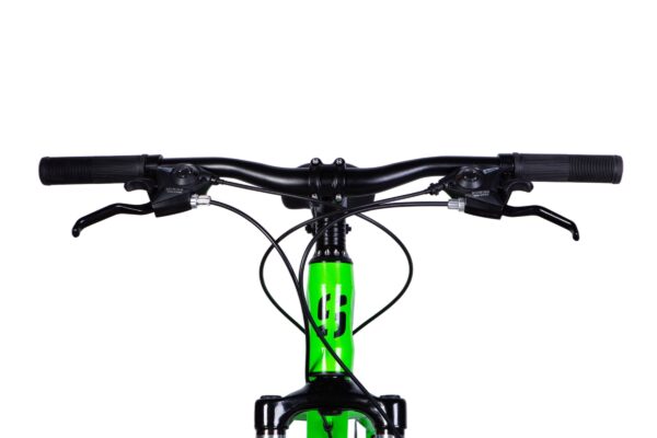 Ghidon bicicletă cu frâne integrate, culoare neagră și verde