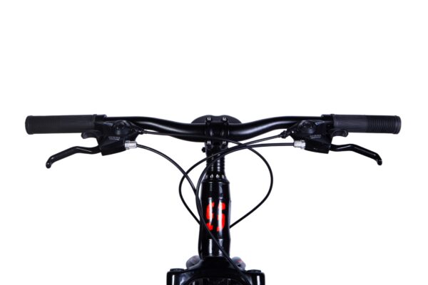 Ghidon bicicletă negru cu frâne și cabluri