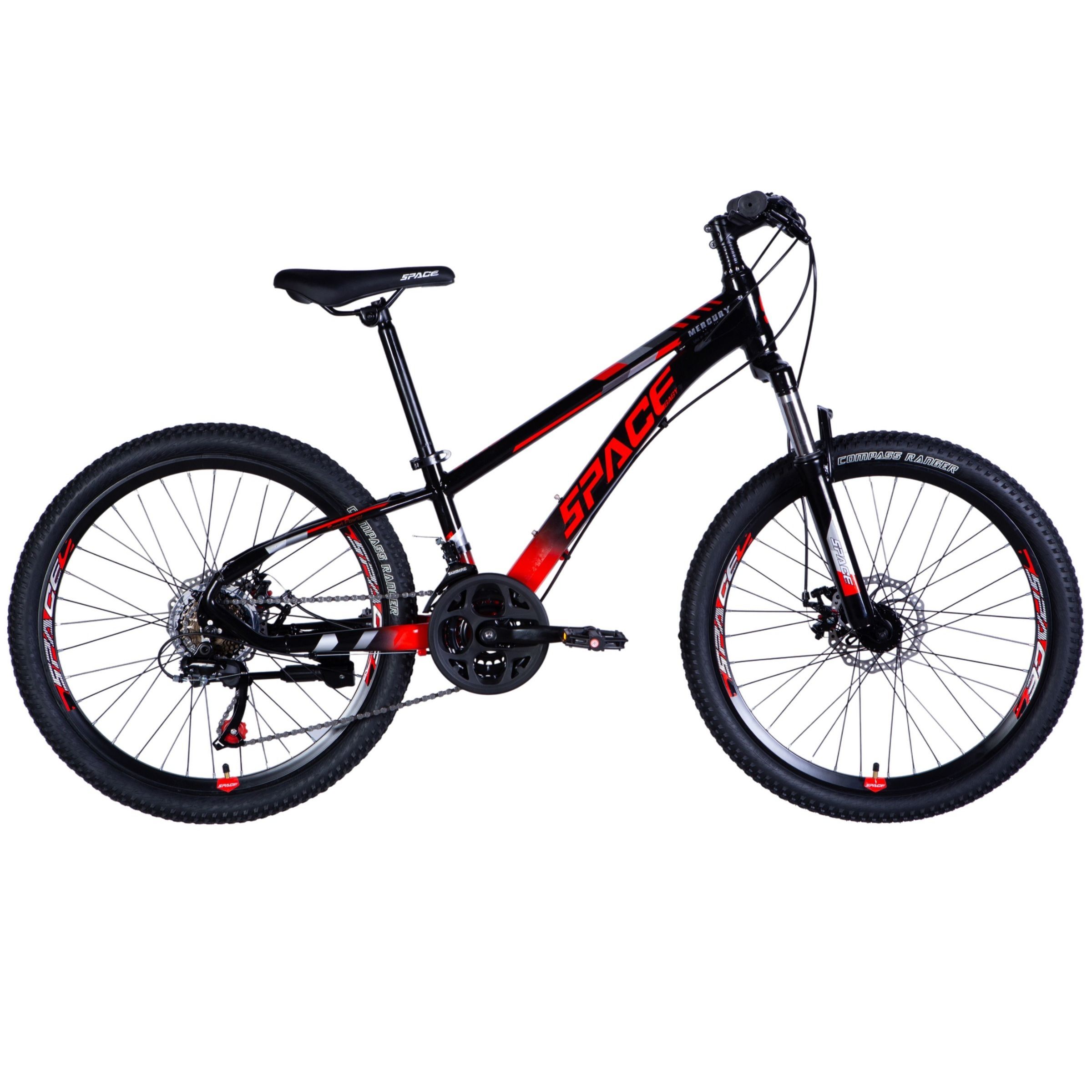 Bicicleta copii Mercury Aluminiu, 24", 130-160 cm, 21 viteze, Negru/Rose