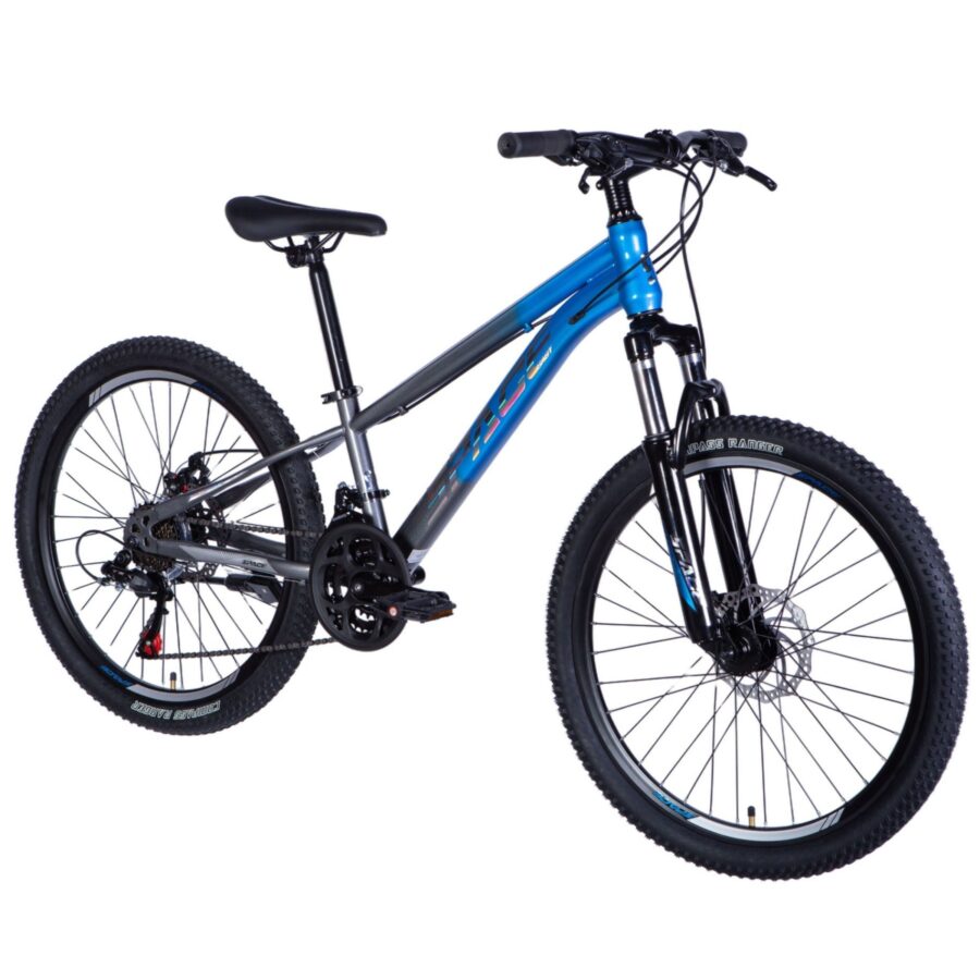 bicicleta copii mercury aluminiu, 24", 130 160 cm, 21 viteze, albastru/gri