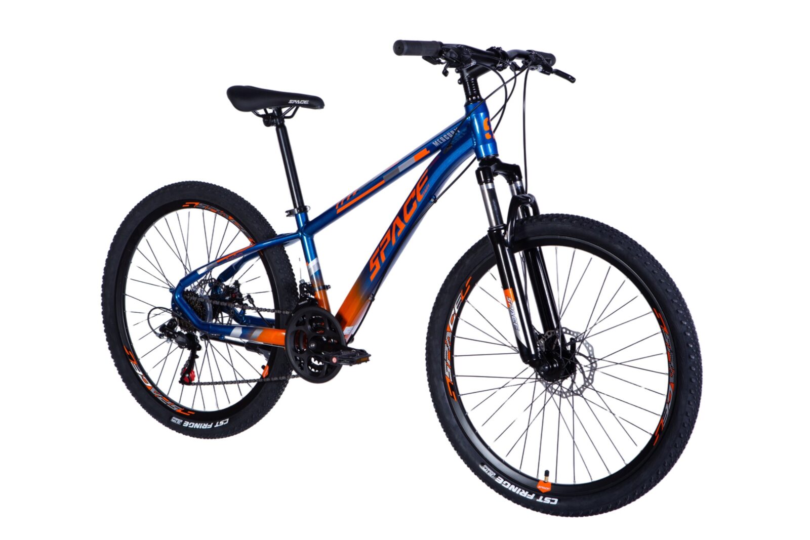 Bicicletă montană albastră și portocalie Space
