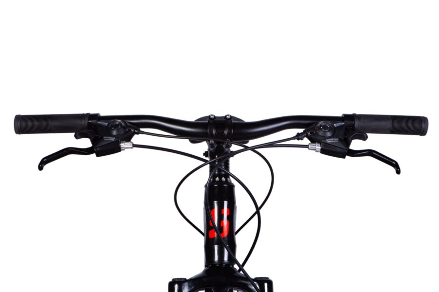 Ghidon de bicicletă cu frâne și cabluri.