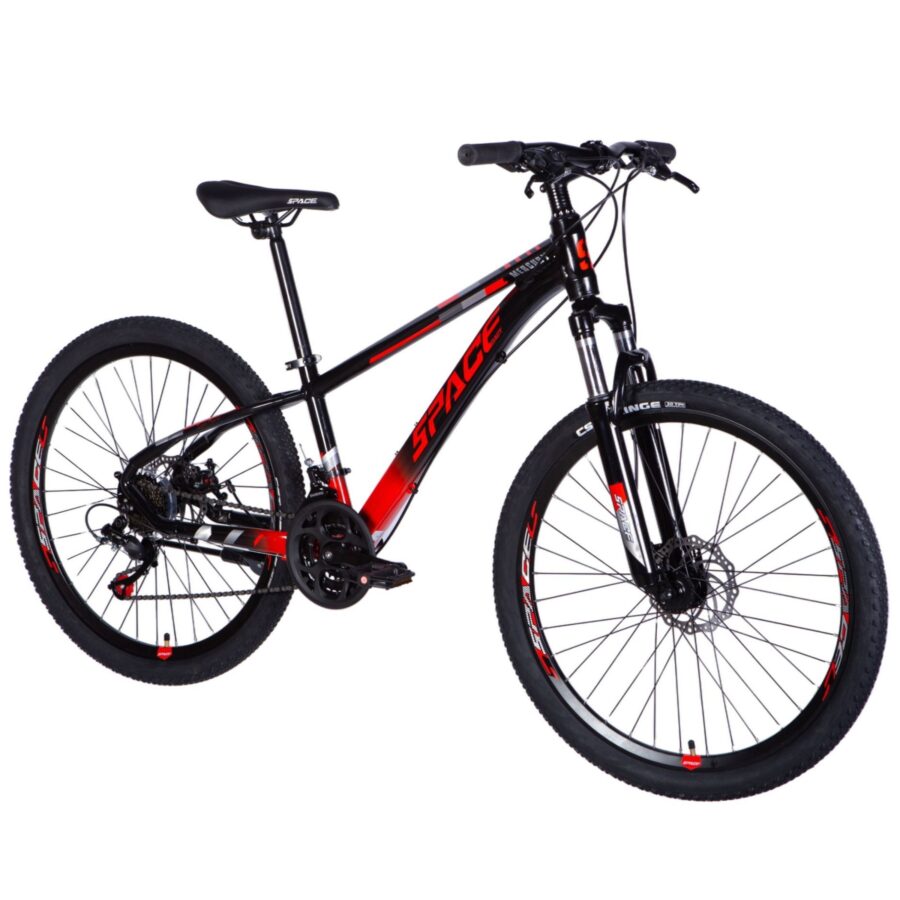 bicicleta mtb mercury aluminiu, 26", 145 170 cm, 21 viteze, negru/rosu
