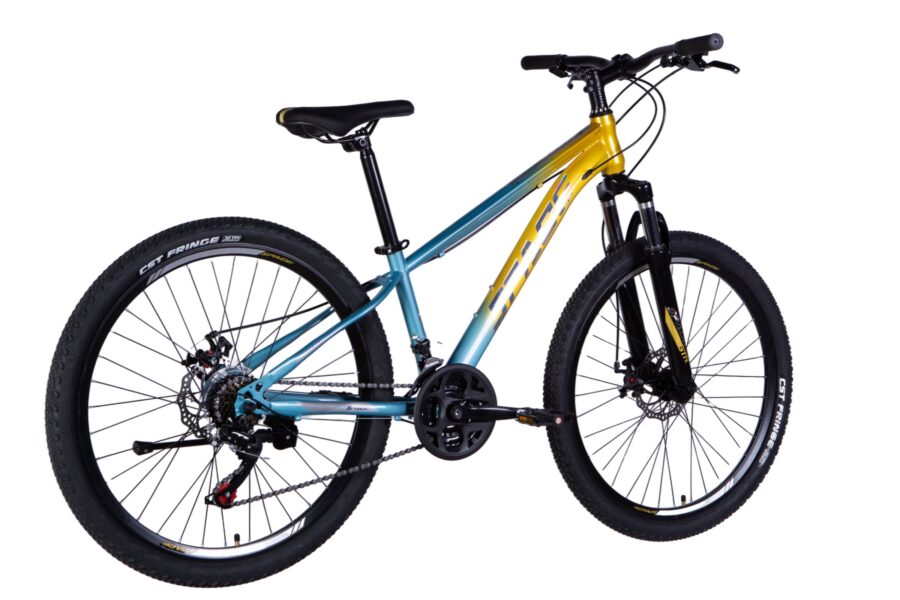 Bicicletă montană cu cadru de aluminiu și roți groase