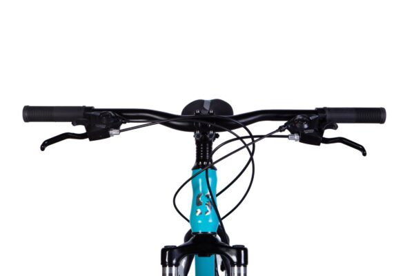 Ghidon bicicletă albastră cu frâne și cabluri