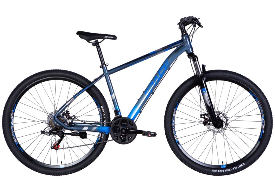 Bicicletă albastră pentru mountain biking.