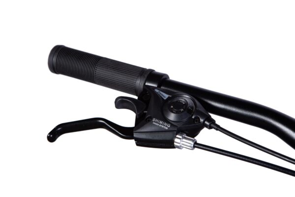 Manetă și mâner bicicletă neagră cu cablu