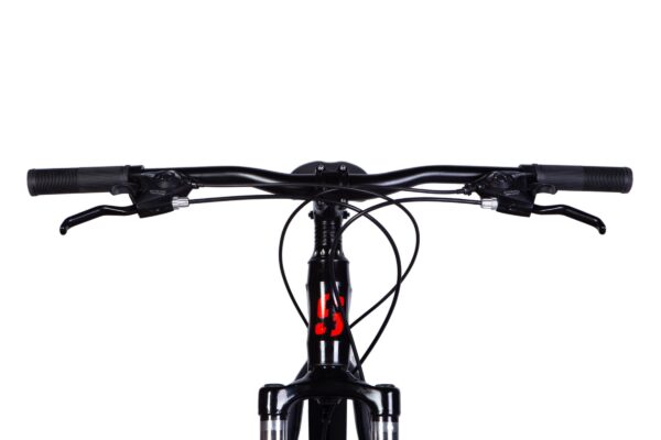 Ghidon bicicletă neagră, vedere frontală.