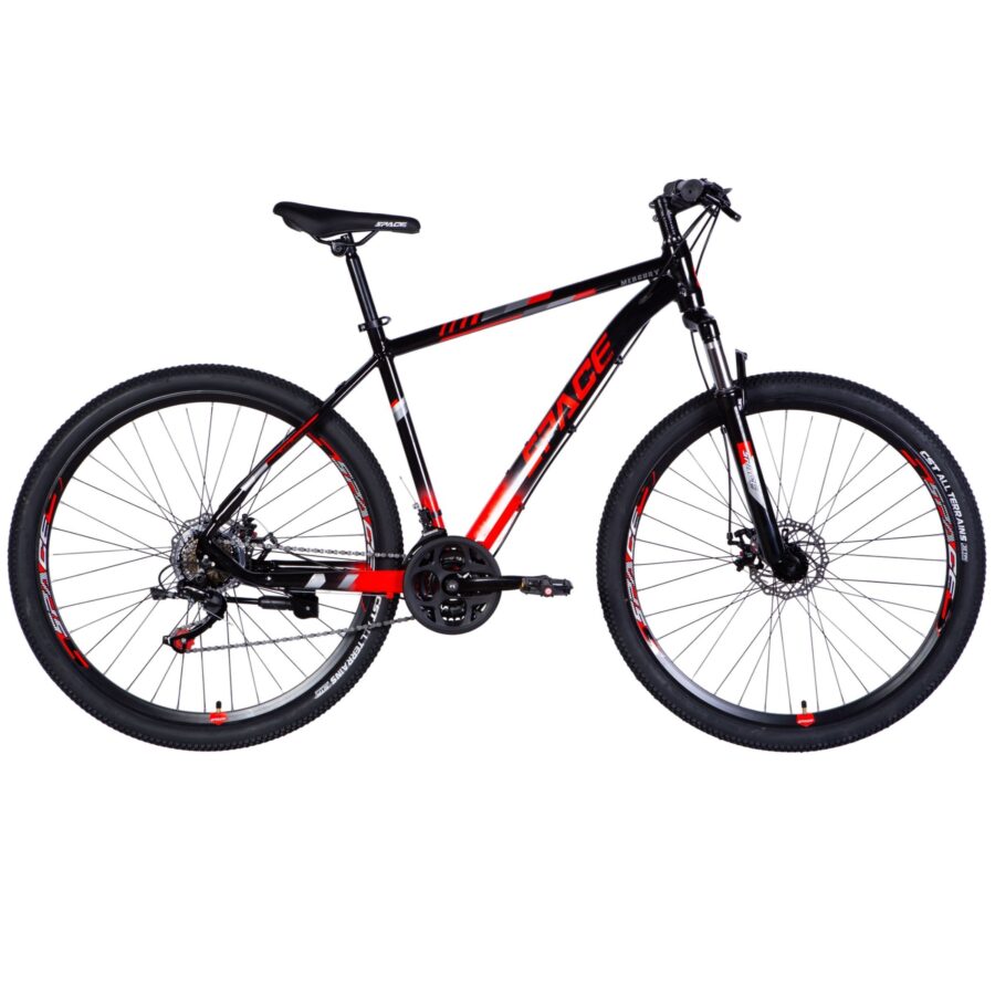 bicicleta mtb mercury aluminiu, 29", 180 210 cm, 21 viteze, negru/rosu