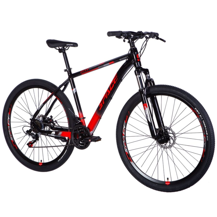bicicleta mtb mercury aluminiu, 29", 180 210 cm, 21 viteze, negru/rosu