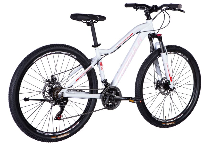 Bicicletă albă de montagne pentru mers pe teren accidentat