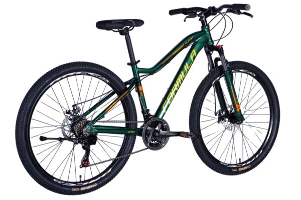 Bicicletă verde Formula pentru mountain biking.