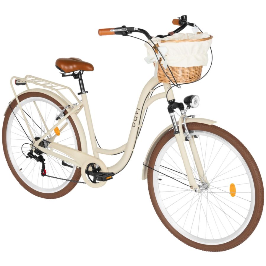 bicicleta dama davi maria aluminiu, 28", 160 185 cm, 7 viteze, maro cafeniu