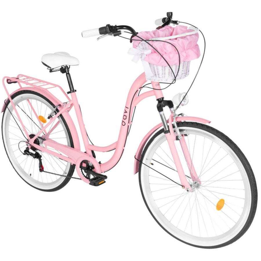 bicicleta dama davi maria aluminiu, 28", 160 185 cm, 7 viteze, roz